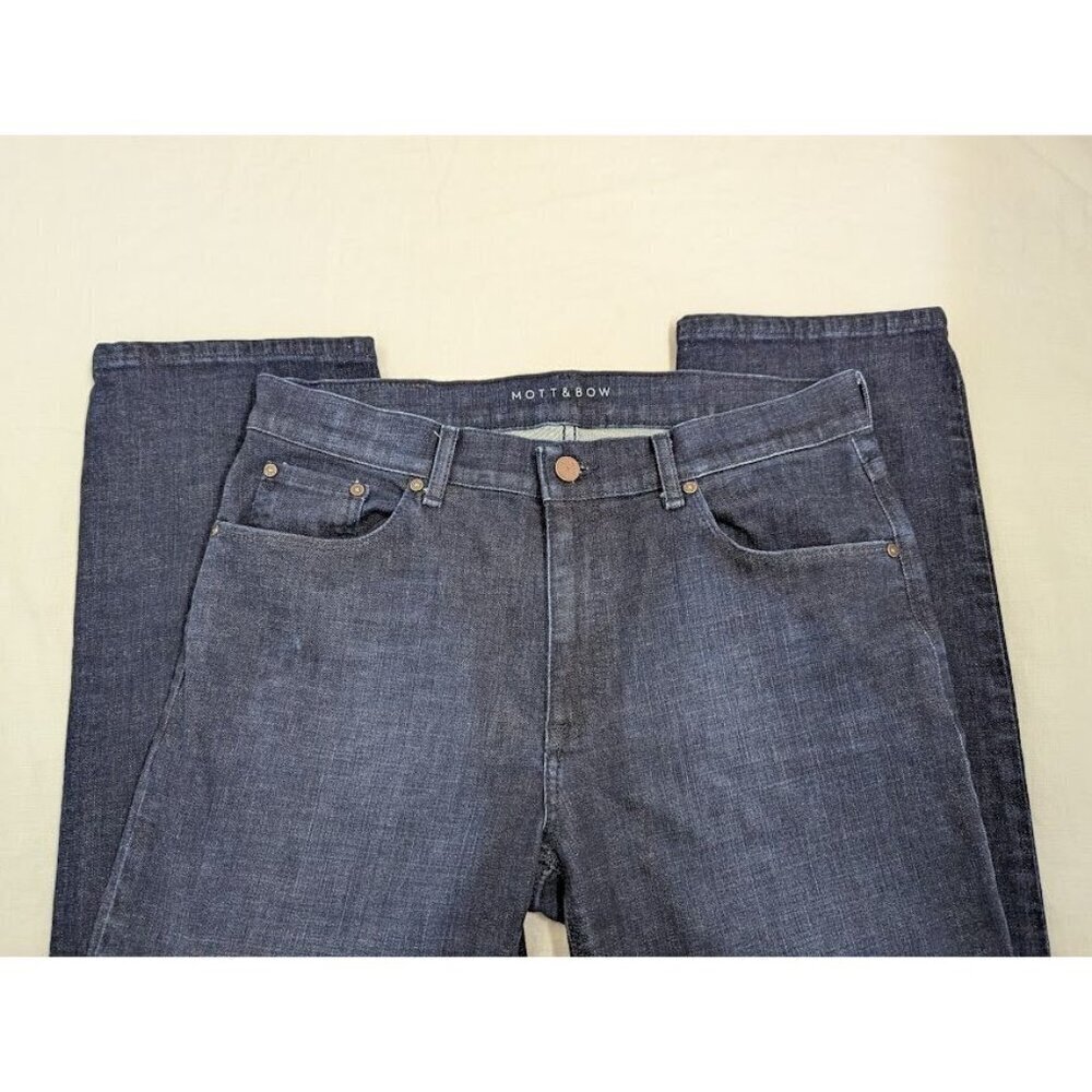 Mott & Bow women's W32 x L32 straight leg dark wash, 98% cotton jeans J9 - Picture 7 of 11